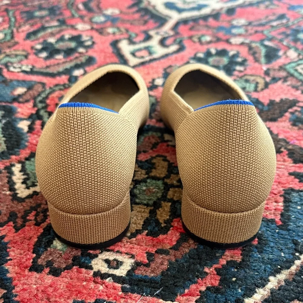 Rothy's Two-Tone High Point Knit Pumps in Beige, Black - Picture 3 of 5
